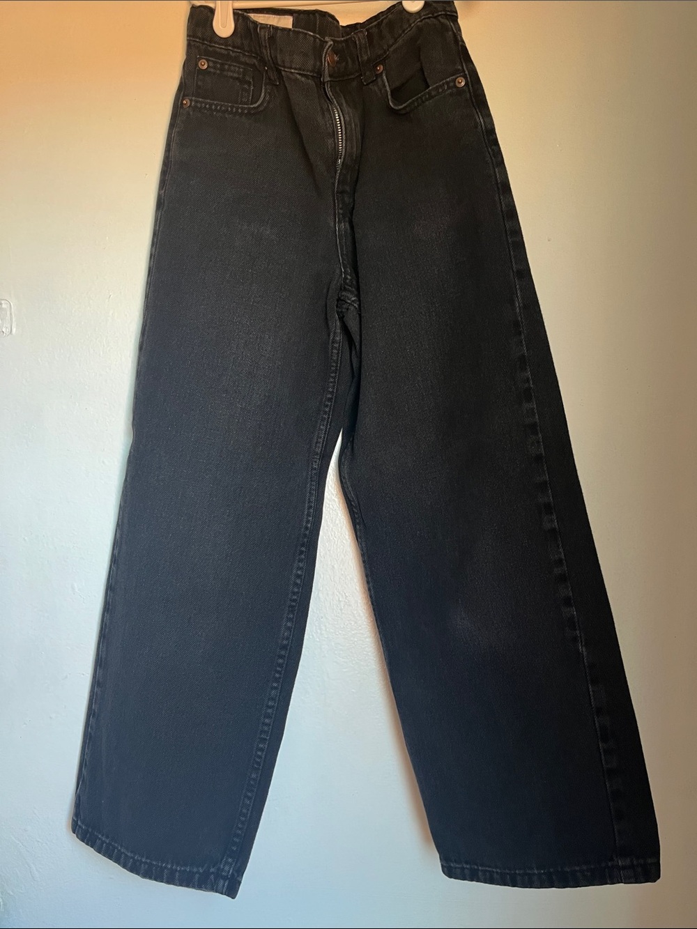 Zara Kids Black Wide-Leg Jeans